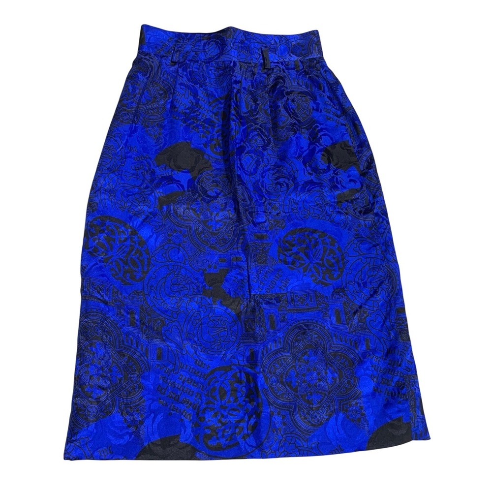 Jones New York Blue and Black Midi Skirt